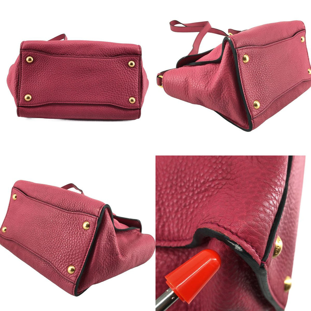 Prada Vitello Daino Leather 2-Way Shoulder Bag Pink — view 7