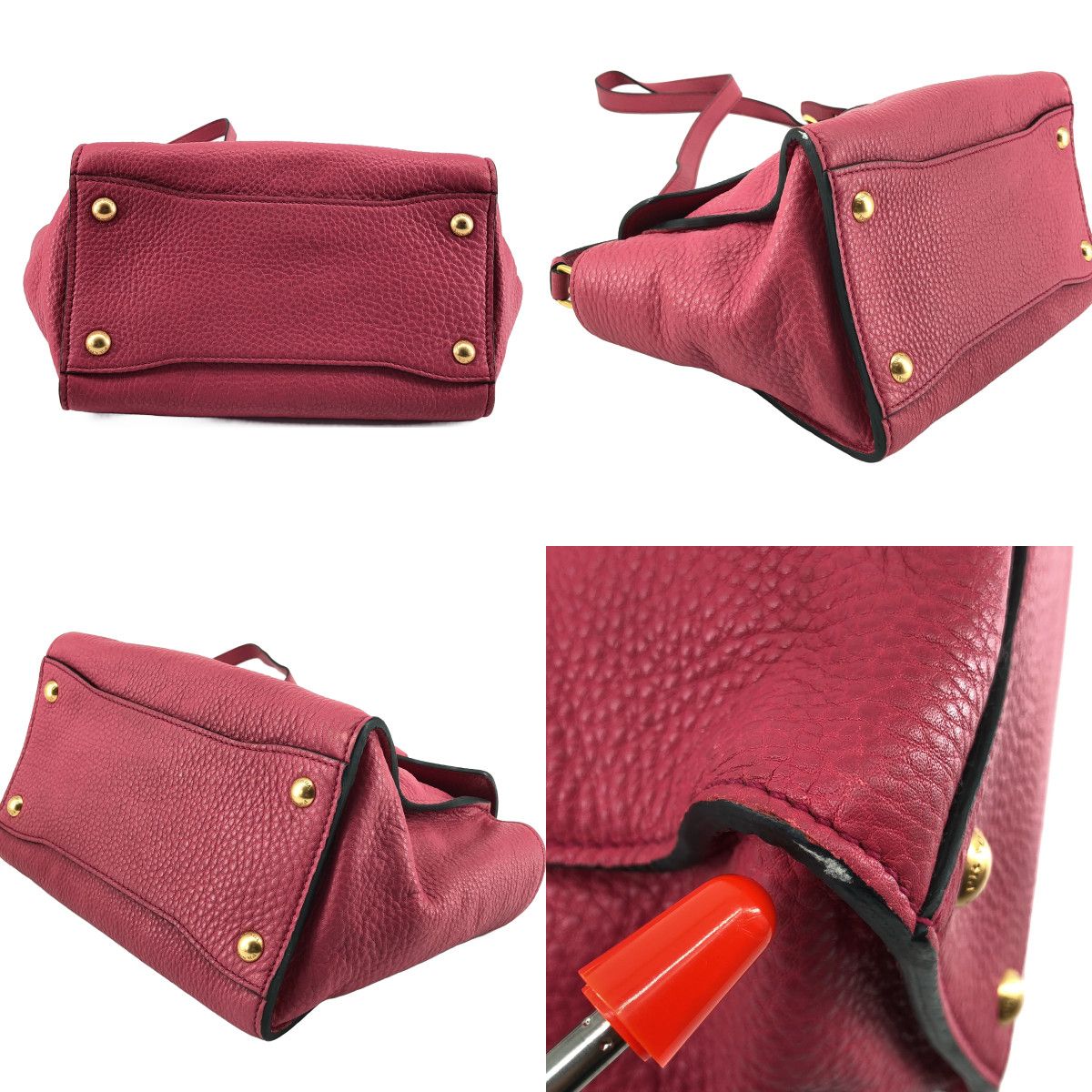 Prada Vitello Daino Leather 2-Way Shoulder Bag Pink — view 7