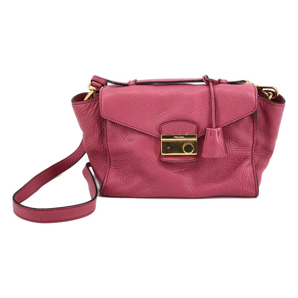 Prada Vitello Daino Leather 2-Way Shoulder Bag Pink — view 3