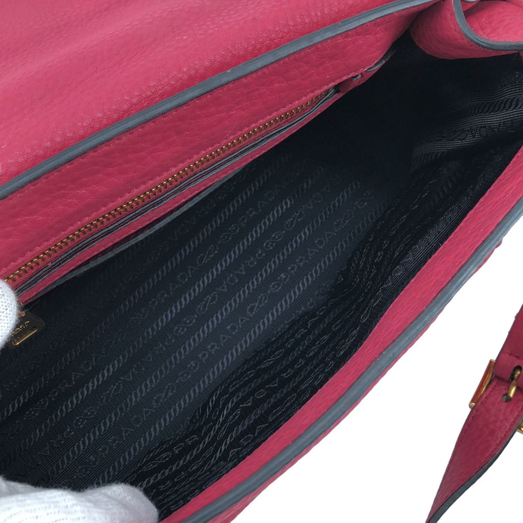 Prada Vitello Daino Leather 2-Way Shoulder Bag Pink — view 5
