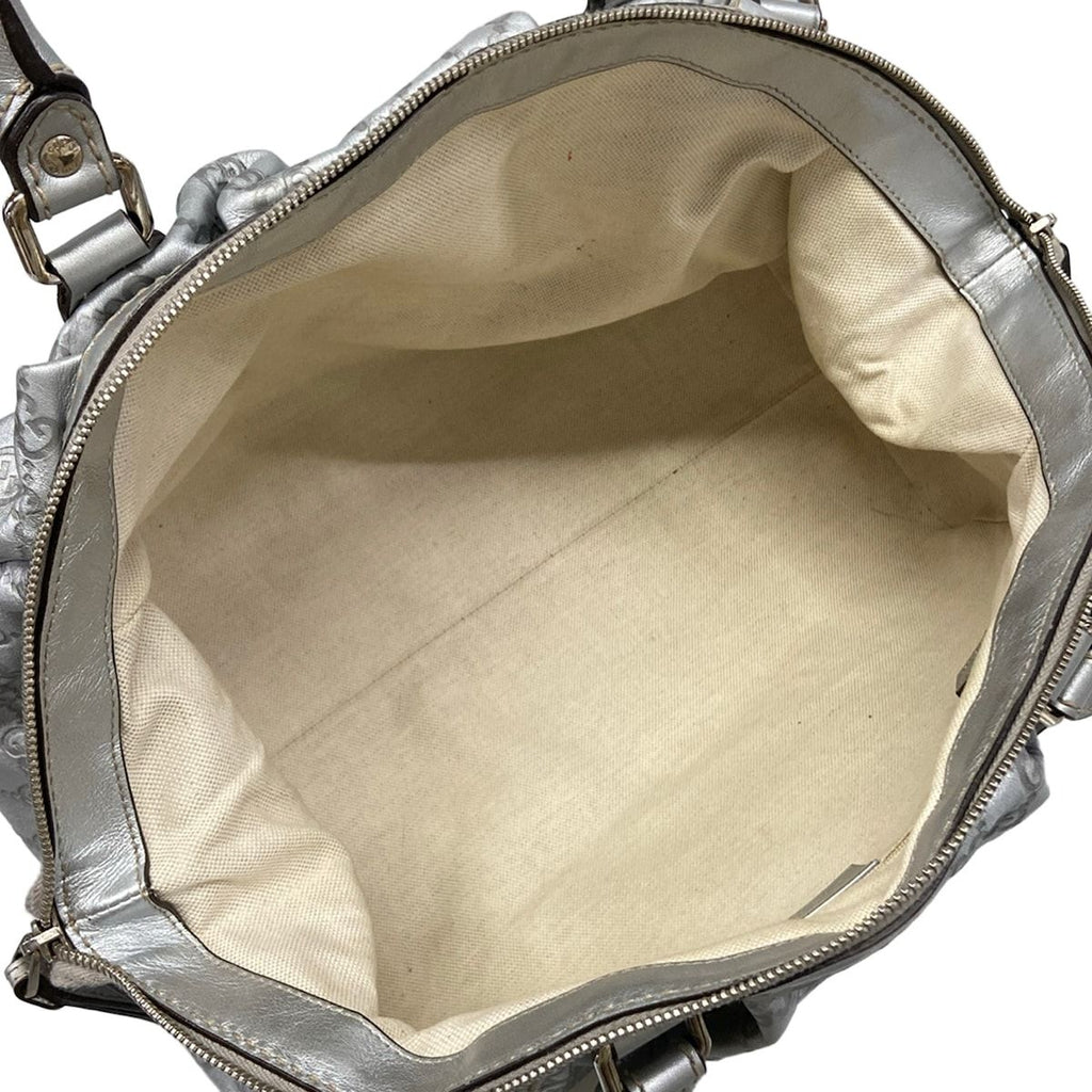 Gucci Handbag Sookie Guccissima Line Silver Leather — view 7