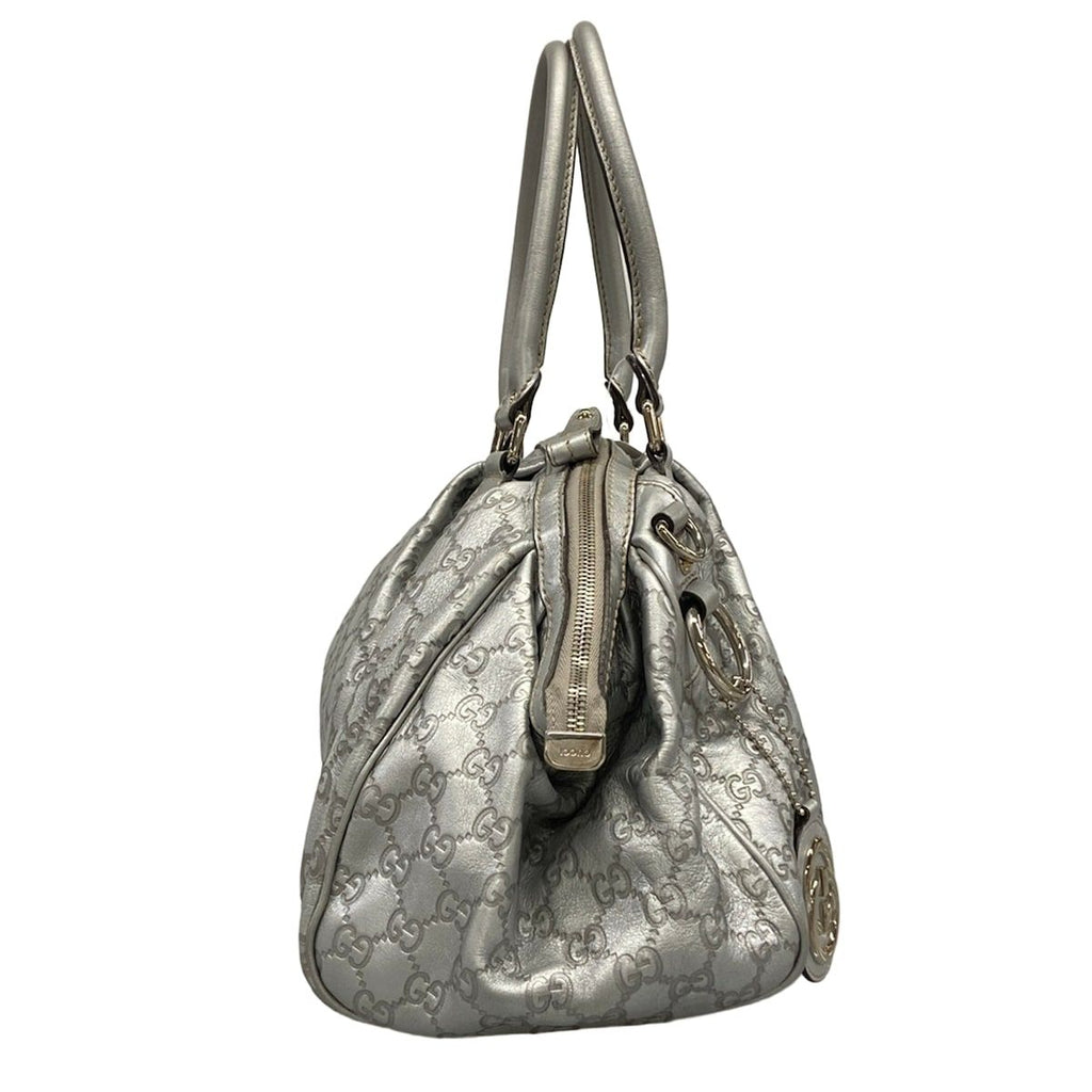 Gucci Handbag Sookie Guccissima Line Silver Leather — view 4