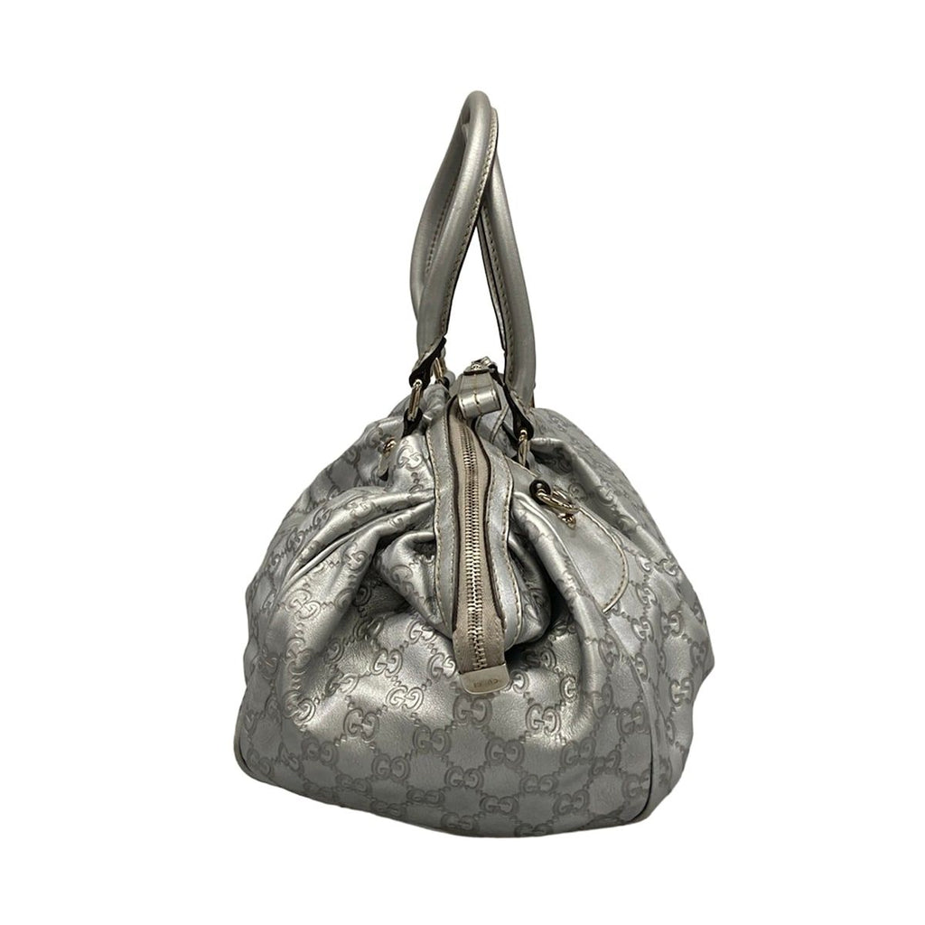 Gucci Handbag Sookie Guccissima Line Silver Leather — view 2