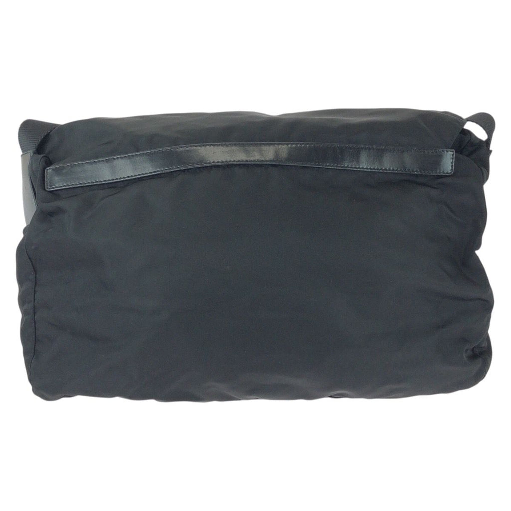 Prada Tessuto Black Silver Nylon Leather Shoulder — view 2