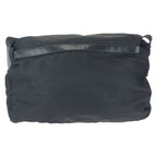 Prada Tessuto Black Silver Nylon Leather Shoulder — view 2