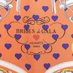 Hermes Carre 45 Brides de Gala Love Ceremonial Bridle Silk 100% Heart Pattern — view 7