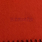 Hermes Cashmere Logo Embroidery with Fringe Large Shawl Scarf — view 7
