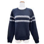 Dior Cashmere 97% Oblique Logo Reversible Long Sleeve Knit Navy 44 Sweater — view 2