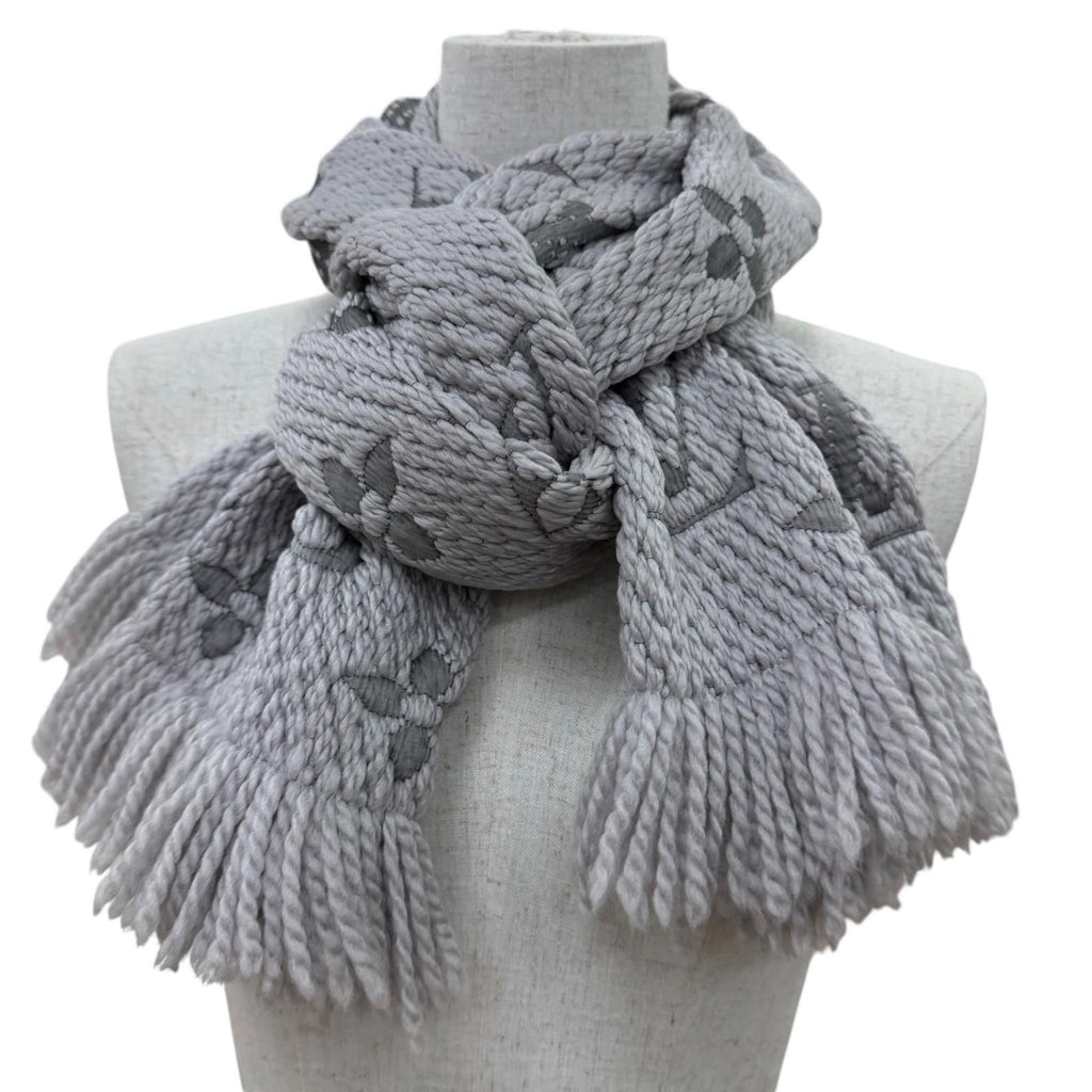 Louis Vuitton Echarpe Logo Mania Wool Silk Gripe Loulou Monogram Scarf — view 2