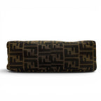 Fendi Vintage Leather Zucca Pattern FF Logo Shoulder Bag Brown — view 5