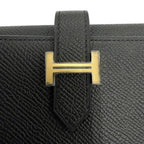 Hermes Bearn Combination Compact Wallet Veau Epsom Gold Trifold Black — view 8