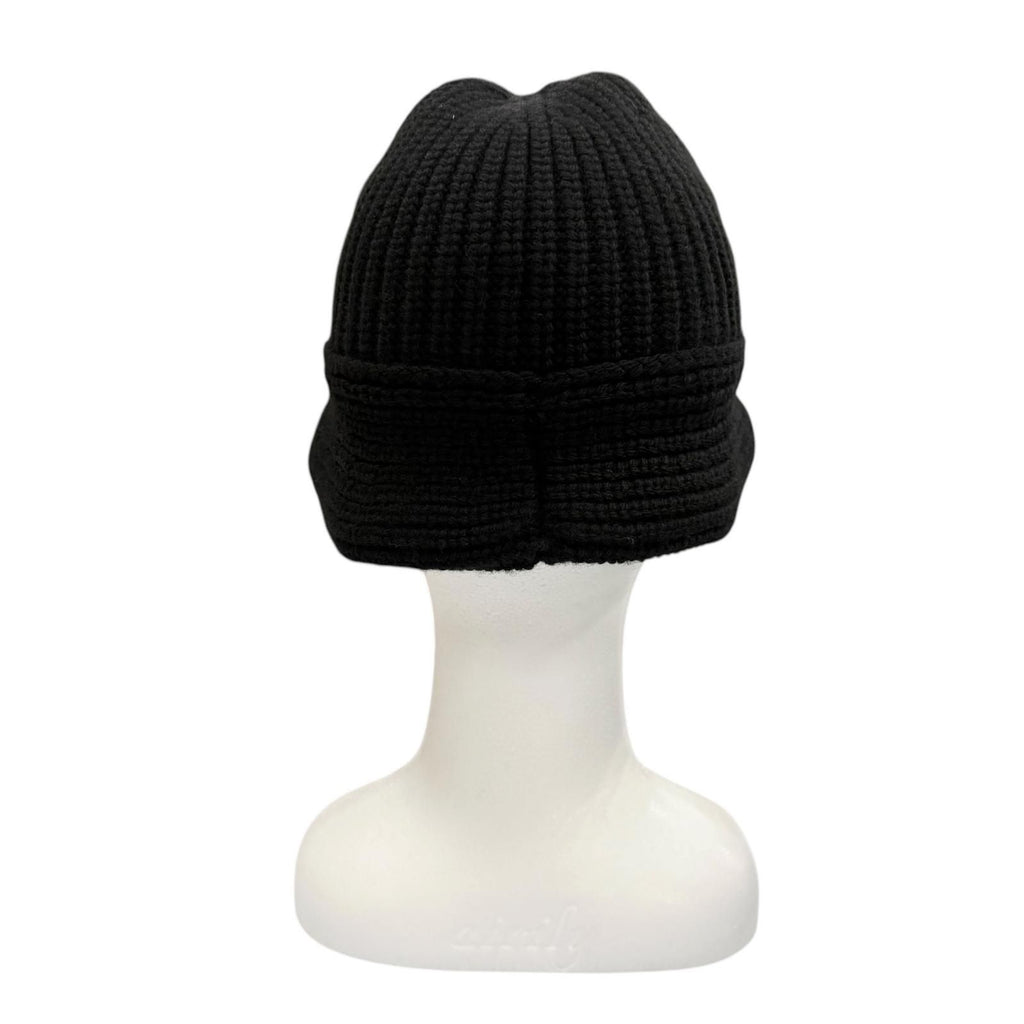 Celine Cashmere Triomphe Knit Hat Bucket Hat Black TU — view 3