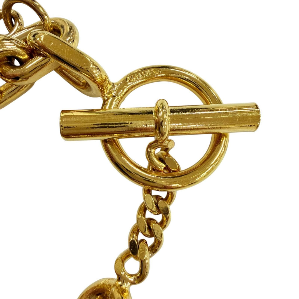 Chanel Vintage Metal Icon Charm 7 Row Bangle Bracelet Gold — view 7