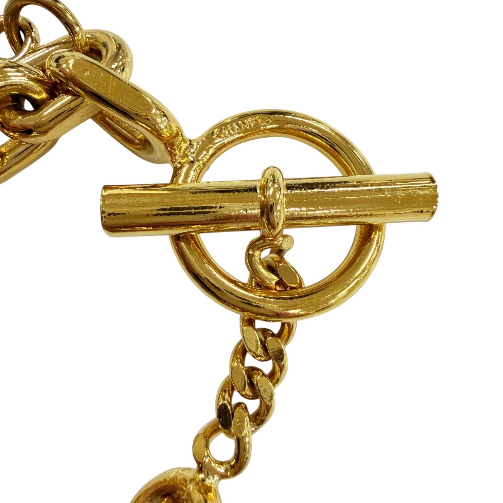 Chanel Vintage Metal Icon Charm 7 Row Bangle Bracelet Gold — view 7