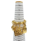 Chanel Vintage Metal Icon Charm 7 Row Bangle Bracelet Gold — view 9