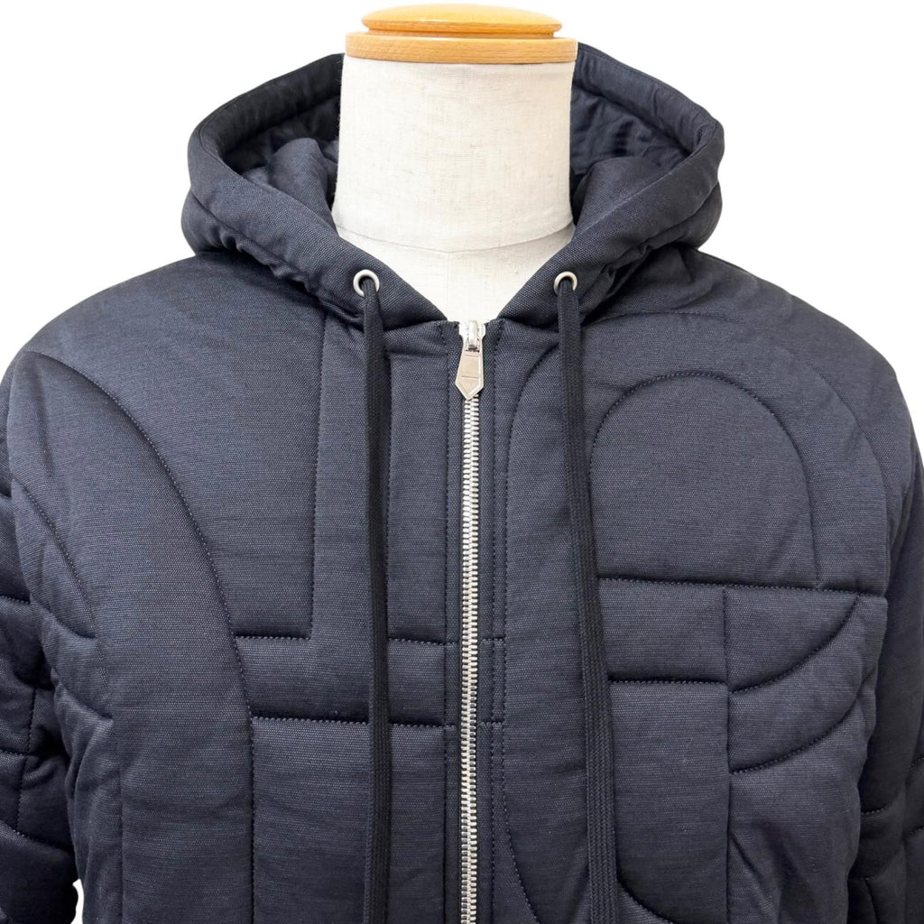 Hermes Wool Silk Maillon Quilted Jacket Navy — view 2