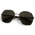 Chanel CC Logo Hexagon Chain Sunglasses Gold Black Demo Lens Eyewear