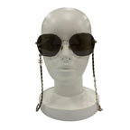Chanel CC Logo Hexagon Chain Sunglasses Gold Black Demo Lens Eyewear — view 4