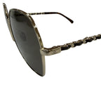 Chanel CC Logo Hexagon Chain Sunglasses Gold Black Demo Lens Eyewear — view 9