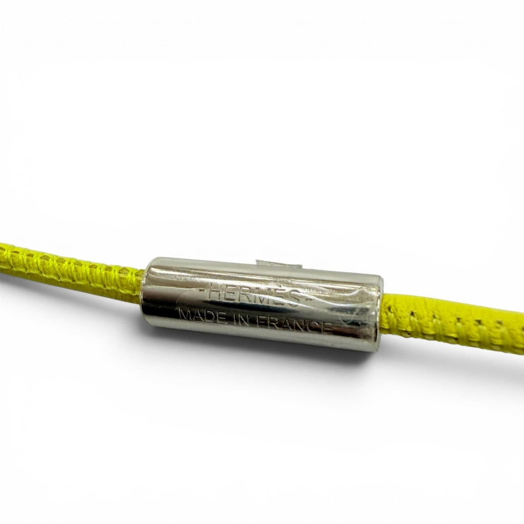 Hermes Montpetit Kelly Necklace Leather Lime Cles Silver — view 8