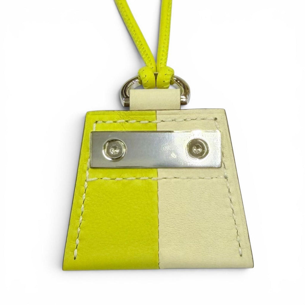 Hermes Montpetit Kelly Necklace Leather Lime Cles Silver — view 4