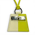 Hermes Montpetit Kelly Necklace Leather Lime Cles Silver