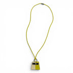 Hermes Montpetit Kelly Necklace Leather Lime Cles Silver — view 6