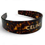 Celine Headband Acetate & Steel Logo