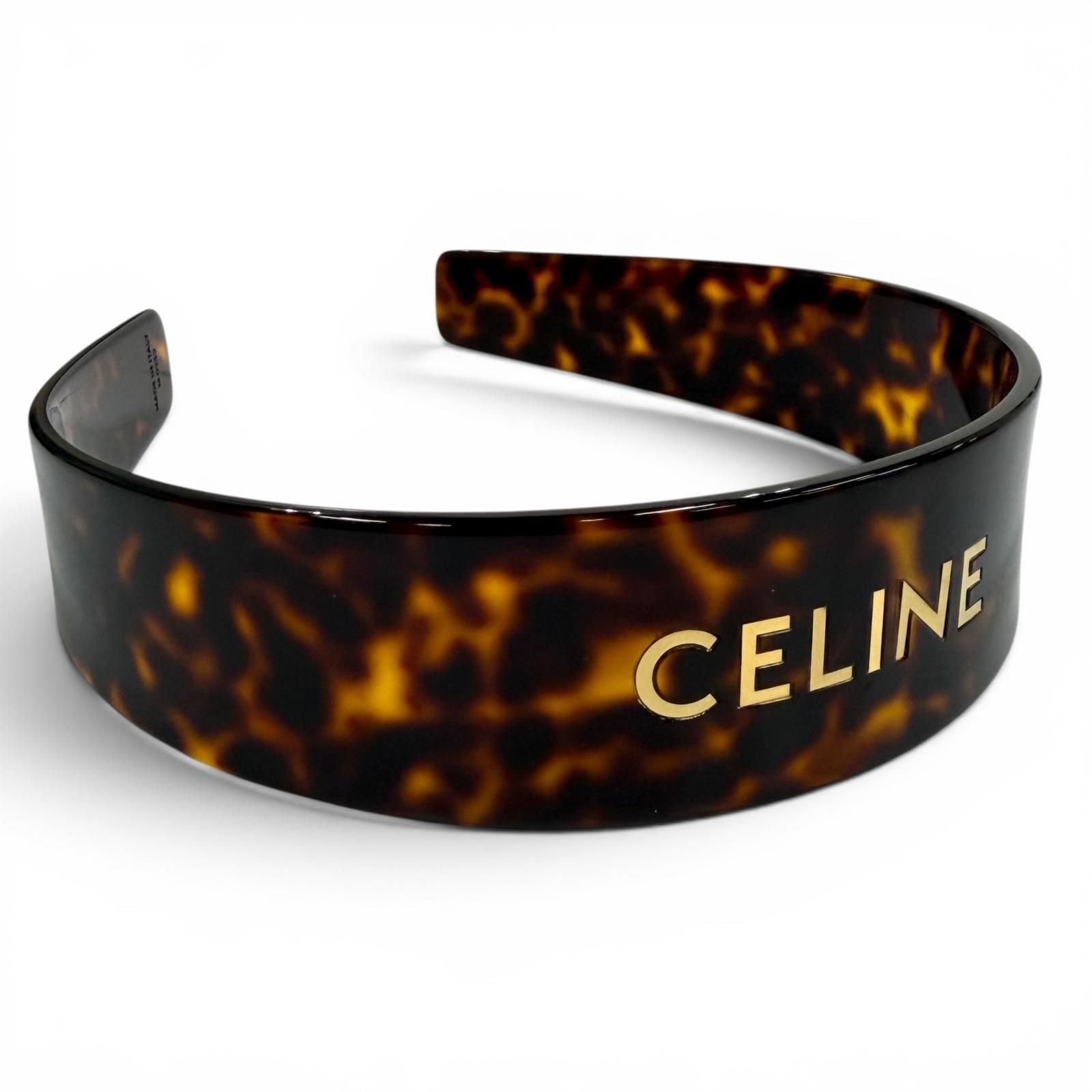 Celine Headband Acetate & Steel Logo