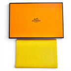 Hermes Calvi Verso Chevre Misol Cumin Blue Zanzibar Silver Card Case — view 2