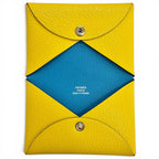 Hermes Calvi Verso Chevre Misol Cumin Blue Zanzibar Silver Card Case — view 7