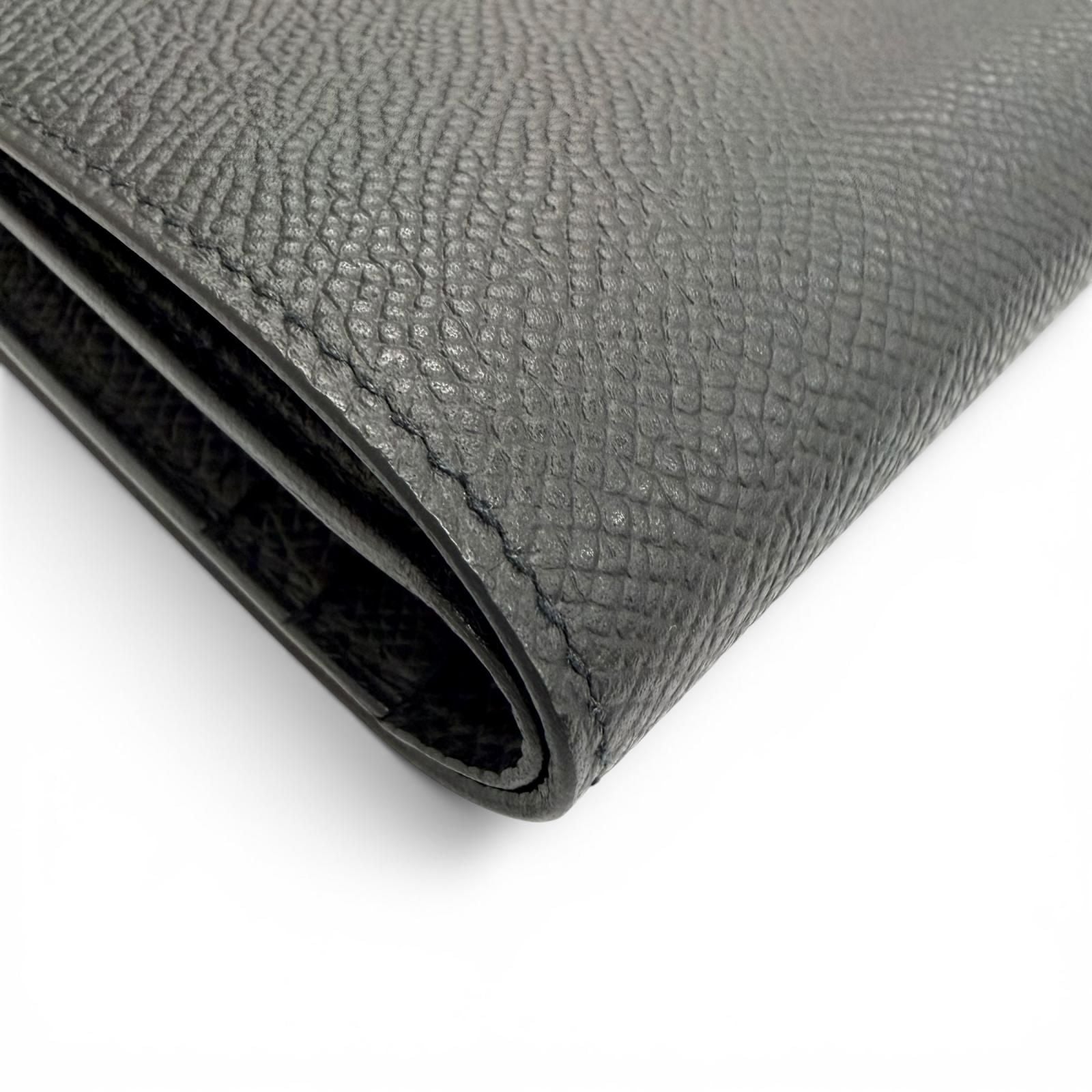Hermes Bearn Compact Veau Epsom Gold Wallet Bifold Black — view 9