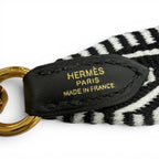 Hermes Bandouliere Sangle Caval 25 Gold Shoulder Strap Black White — view 5