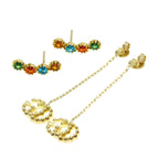 Gucci Double Multicolor Earrings 18k Yellow Gold — view 2