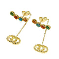 Gucci Double Multicolor Earrings 18k Yellow Gold