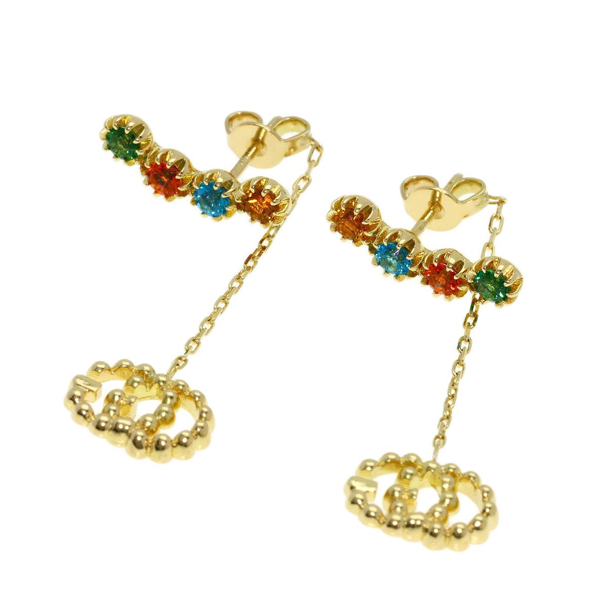 Gucci Double Multicolor Earrings 18k Yellow Gold