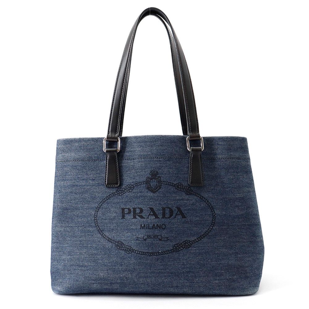 Prada Tote Canvas Logo 1 Shoulder