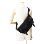 Saint Laurent Paris Embroidered Belt Bag Logo Silk Tech Canvas Black — view 4