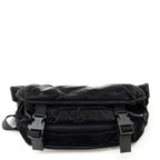 Saint Laurent Paris Embroidered Belt Bag Logo Silk Tech Canvas Black