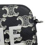 Celine Shoulder Bag Triomphe Horizontal Leather Black — view 6