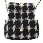 Chanel Chain Shoulder Bag 19 Flap CC Logo Tweed Black White — view 5