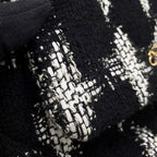 Chanel Chain Shoulder Bag 19 Flap CC Logo Tweed Black White — view 8