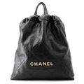 Chanel Backpack 22 Large Shiny Calf Leather Black