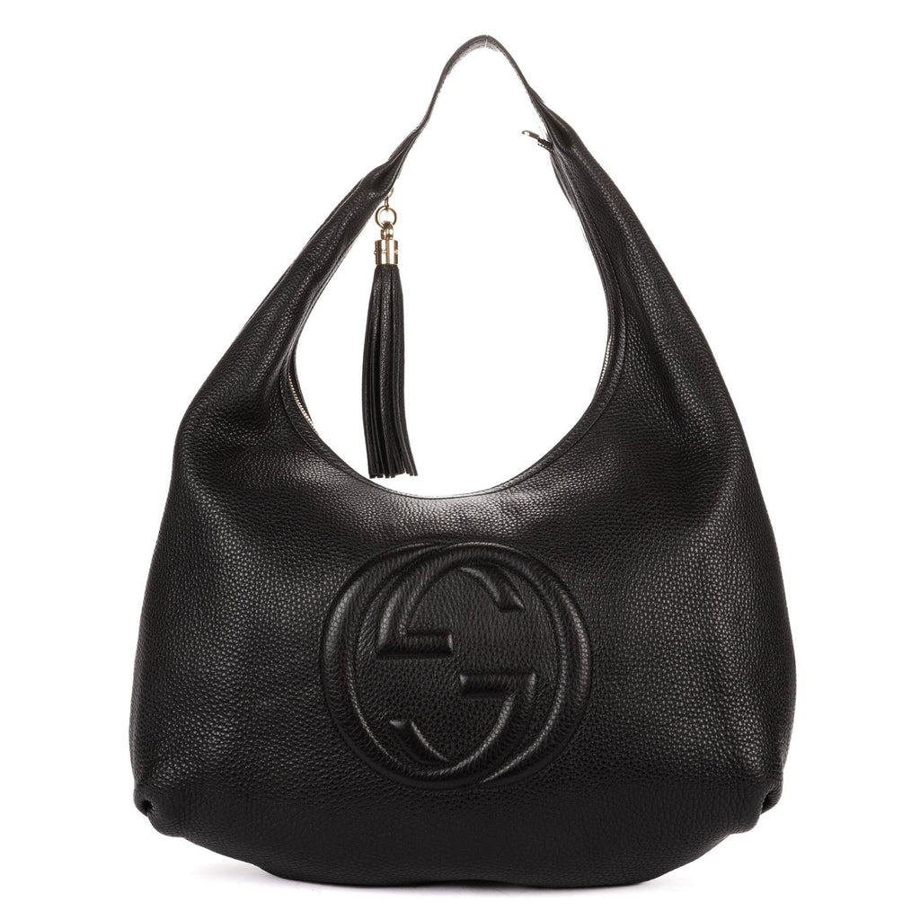 Gucci Soho Hobo Black Grain Calf Leather