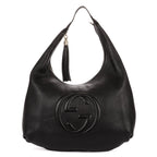 Gucci Soho Hobo Black Grain Calf Leather