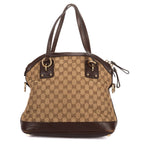 Gucci Charm Dome Tote Beige Darkbrown GG Canvas — view 5
