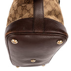 Gucci Charm Dome Tote Beige Darkbrown GG Canvas — view 8