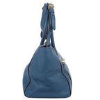 Prada Double Handle Tote Blue — view 4