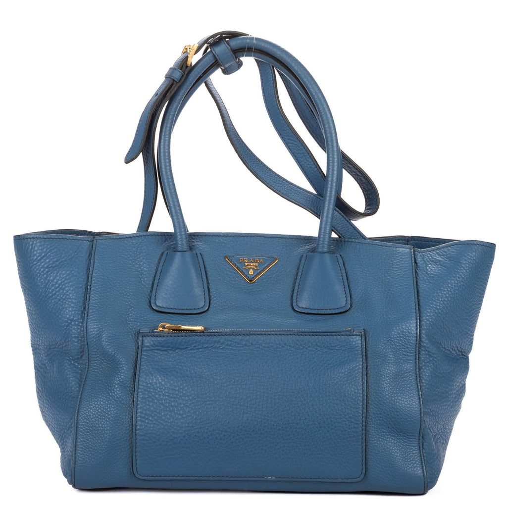 Prada Double Handle Tote Blue