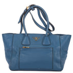 Prada Double Handle Tote Blue